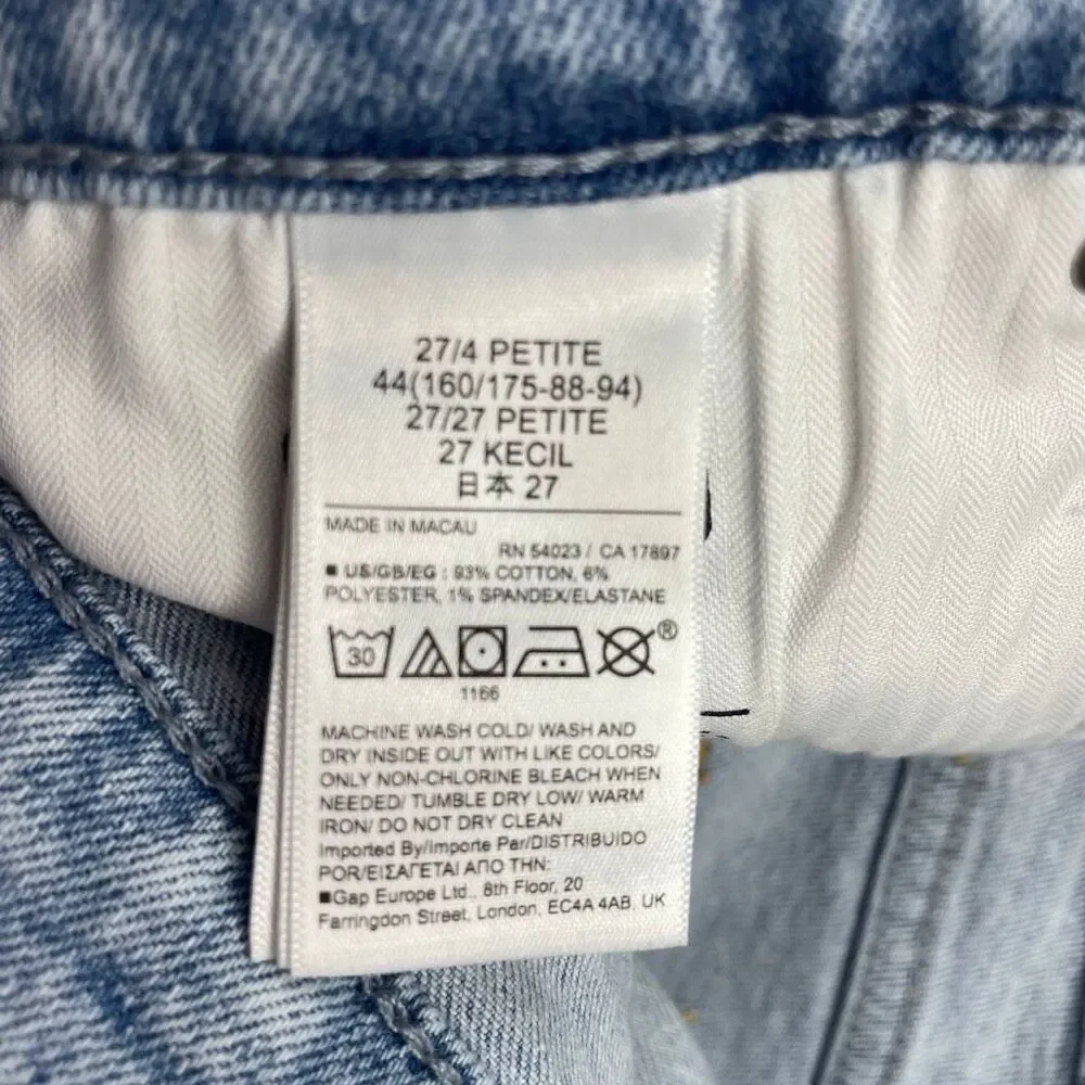 Gap Vintage Slim Mid Rise Light Wash Jeans Size 27 / 4P